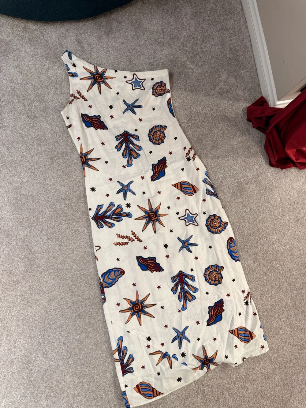 One Shoulder Coastal Maxi Dress - Picture 1 of 5